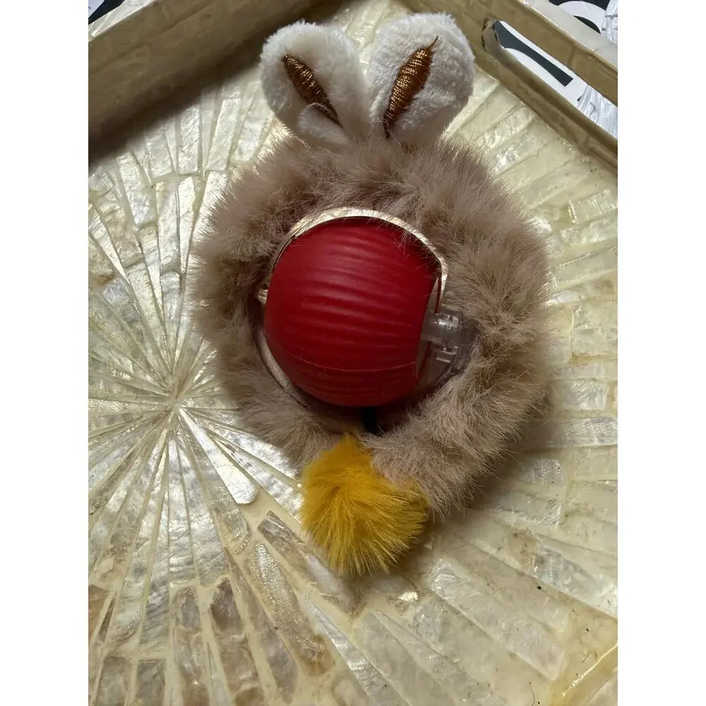 Interactive Smart Cat Toy Ball USB Rechargeable Bunny Cover NIB